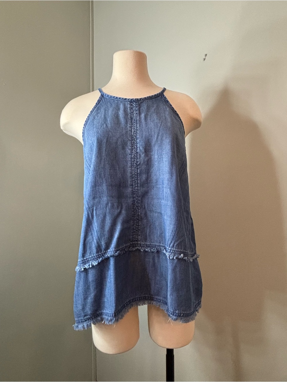 cloth & stone Light Blue Denim Halter Tank